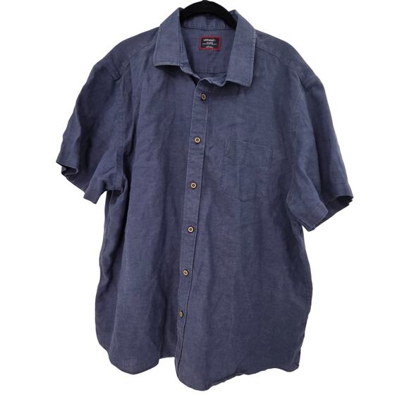 UNTUCKIT XL LINEN WRINKLE RESISTANT  REGULAR FIT SHORT SLEEVE BUTTON UP SHIRT - Picture 1 of 4